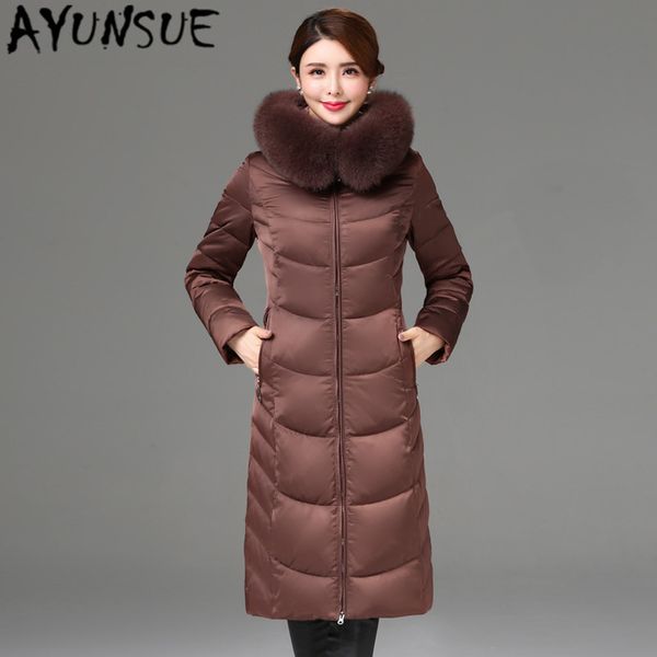 ayunsue real fur hooded women's winter down jacket woman parkas 2020 korean thick warm long white duck down coat female 1802, Black
ayunsue real fur hooded women's winter down jacket woman parkas 2020 korean thick warm long white duck down coat female 1802, Black