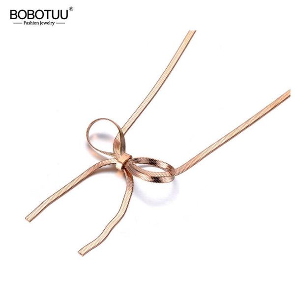 bobotuu original design titanium stainless steel love bowknot pendant jewelry rose gold chain & link necklaces for women bn19109, Silver
bobotuu original design titanium stainless steel love bowknot pendant jewelry rose gold chain & link necklaces for women bn19109, Silver