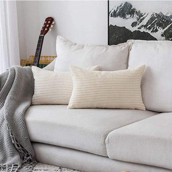 brilliant decorative pillow covers supersoft striped velvet throw toss pillowcase cushion cover for chair, cream cheese (12 x 20inch)6pcs
brilliant decorative pillow covers supersoft striped velvet throw toss pillowcase cushion cover for chair, cream cheese (12 x 20inch)6pcs