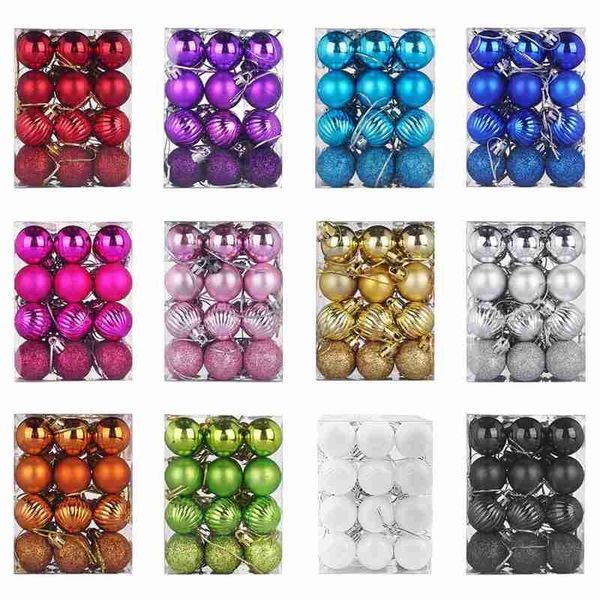party decoration 24pcs/set 30mm christmas tree ball ornament xmas decorations red gold silver pink blue year hanging decor
party decoration 24pcs/set 30mm christmas tree ball ornament xmas decorations red gold silver pink blue year hanging decor