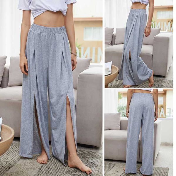 women elastic waist split loose women new casual chic high waist solid wide leg trousers, Black;white
women elastic waist split loose women new casual chic high waist solid wide leg trousers, Black;white