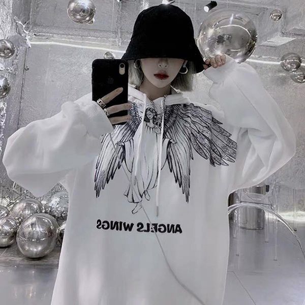 new korean version of harajuku bf style hoodie retro angel print loose streetwear gothic style hoodies, Black
new korean version of harajuku bf style hoodie retro angel print loose streetwear gothic style hoodies, Black