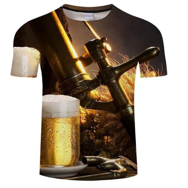 novelty 3d cans of beer printed crewneck 5xl 3d print shirts funny humor anime men clothing