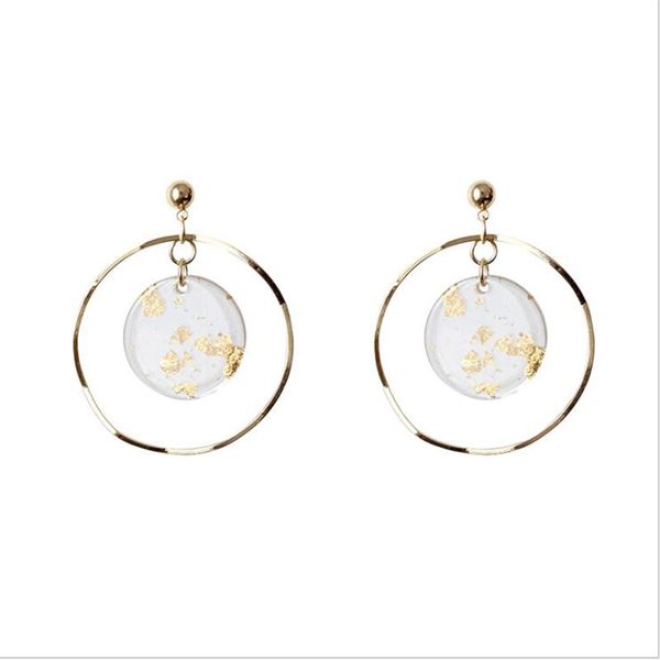 fashion round women's gold earrings elegant acrylic lady earrings jewelry gifts for female wedding banquet, Silver 
fashion round women's gold earrings elegant acrylic lady earrings jewelry gifts for female wedding banquet, Silver