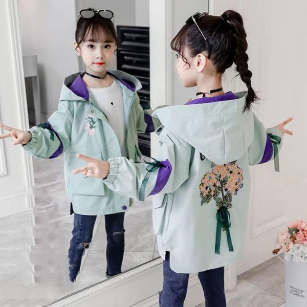 teenage girls flower windbreaker jacket spring autumn embroidered hooded outerwear girls clothes children's trench coat clothing, Blue;gray
teenage girls flower windbreaker jacket spring autumn embroidered hooded outerwear girls clothes children's trench coat clothing, Blue;gray