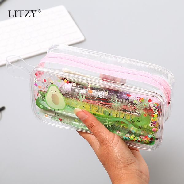 kawaii quicksand avocado pencil case large capacity pencil bag transparent pencilcases for girl pen box school supply stationery
kawaii quicksand avocado pencil case large capacity pencil bag transparent pencilcases for girl pen box school supply stationery