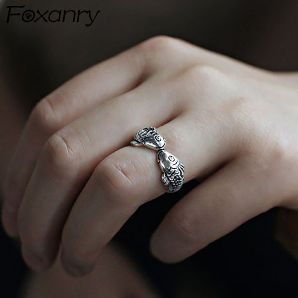 cluster rings foxanry ins fashion 925 sterling silver lucky for women couples vintage creative fishs thai birthday party jewelry, Golden;silver
cluster rings foxanry ins fashion 925 sterling silver lucky for women couples vintage creative fishs thai birthday party jewelry, Golden;silver