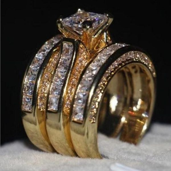 cluster rings 3 pieces/set of stylish inlaid zircon polished surface metal ring for women bridal fashion jewelry, Golden;silver
cluster rings 3 pieces/set of stylish inlaid zircon polished surface metal ring for women bridal fashion jewelry, Golden;silver