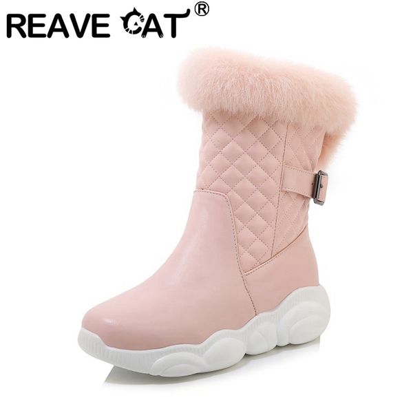 reave cat woman furry winter warm mid calf boots round toe flat slip on belt buckle muffin bottom large size 29-46 casual a2790, Black
reave cat woman furry winter warm mid calf boots round toe flat slip on belt buckle muffin bottom large size 29-46 casual a2790, Black