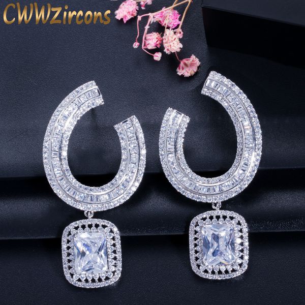 cwwzircons fully gorgeous cz stones women party jewelry large square drop zirconia earrings for wedding bridal gift cz336, Silver
cwwzircons fully gorgeous cz stones women party jewelry large square drop zirconia earrings for wedding bridal gift cz336, Silver