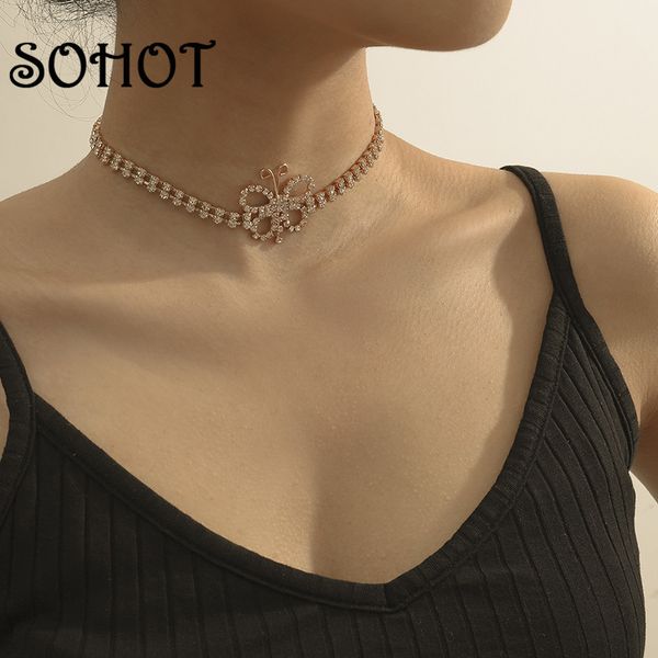 chokers so romantic imitation crystal double layer cute hollow butterfly shape women choker necklace chic for female party jewelry, Golden;silver
chokers so romantic imitation crystal double layer cute hollow butterfly shape women choker necklace chic for female party jewelry, Golden;silver