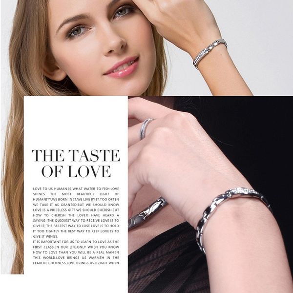 link, chain han edition fashion stainless steel women's bracelet anti-radiation germanium magnet energy, Black
link, chain han edition fashion stainless steel women's bracelet anti-radiation germanium magnet energy, Black