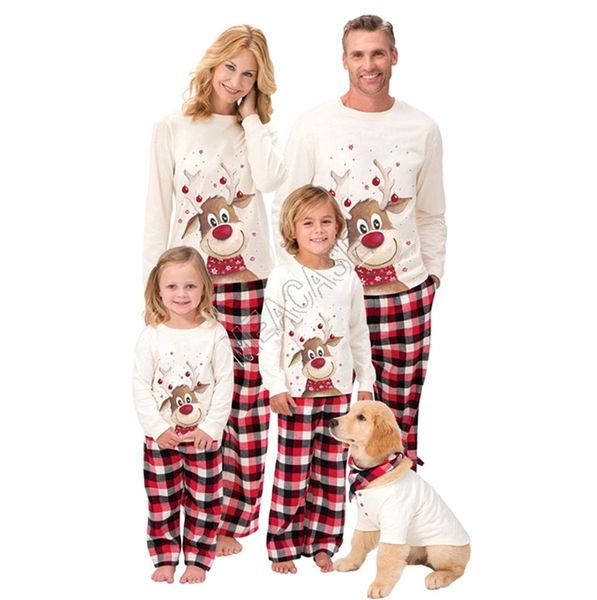 family christmas pajamas 2pcs/set fleece lined blouse t shirt plaid pants trousers matching suit ins xmas elk print cartoon sleepwear d91608, White
family christmas pajamas 2pcs/set fleece lined blouse t shirt plaid pants trousers matching suit ins xmas elk print cartoon sleepwear d91608, White