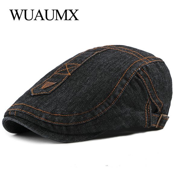wuaumx повседневных береты hat мужчина visor cap british остроконечного flat cap denim хлопок утконос hat весна осень мужских береты casquet, Blue;gray 
wuaumx повседневных береты hat мужчина visor cap british остроконечного flat cap denim хлопок утконос hat весна осень мужских береты casquet, Blue;gray