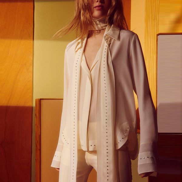 women's blouses & shirts women diamonds chiffon blouse with scarf flare sleeve high street shirt excellent quality, White
women's blouses & shirts women diamonds chiffon blouse with scarf flare sleeve high street shirt excellent quality, White