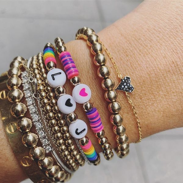 g.ycx african style vinyl disc bead custom name bracelets rainbow elastic gold filled stretch heart bracelets diy couple gift, Black
g.ycx african style vinyl disc bead custom name bracelets rainbow elastic gold filled stretch heart bracelets diy couple gift, Black