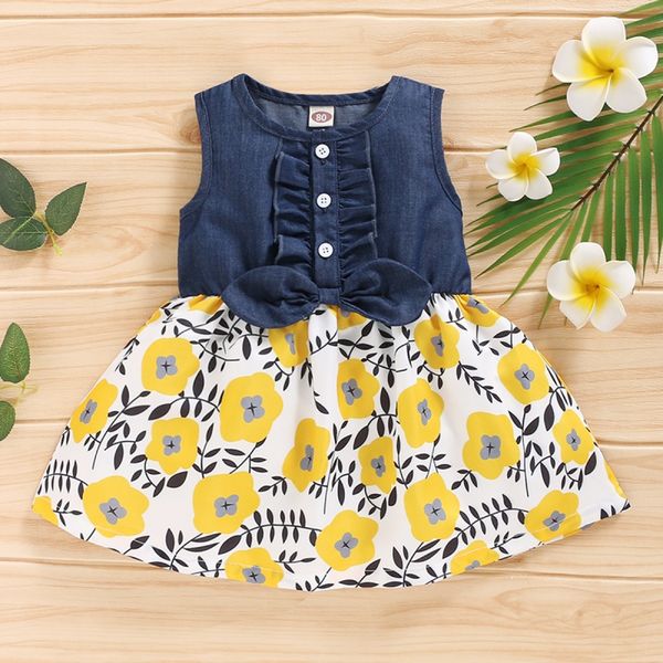 2020 new summer children girls' dresses floral print denim sleeveless girls' clothing dresses sale, Red;yellow
2020 new summer children girls' dresses floral print denim sleeveless girls' clothing dresses sale, Red;yellow
