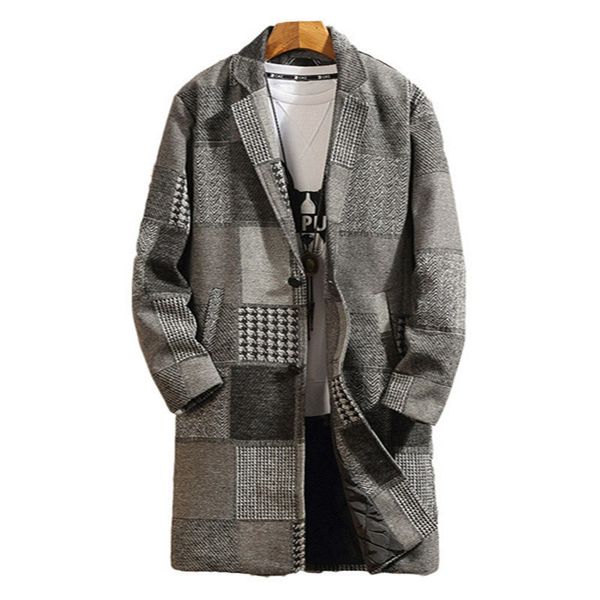 winter mens wool бленда тонкого plaid pattern blazer шерстяного пальто мода нагрудных шеи мужчины дизайнер верхняя одежда, Black
winter mens wool бленда тонкого plaid pattern blazer шерстяного пальто мода нагрудных шеи мужчины дизайнер верхняя одежда, Black