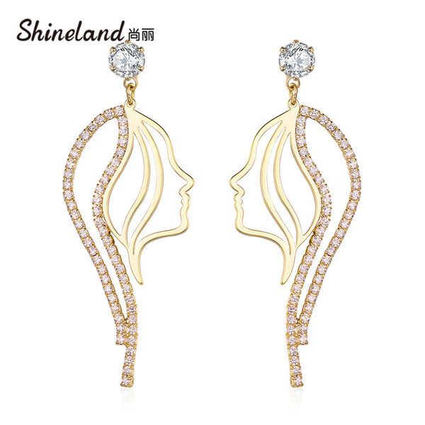 shineland 2020 new arrival abstract stylish hollow out face long dangle earrings girls statement jewelry boucles d'oreilles gift, Silver
shineland 2020 new arrival abstract stylish hollow out face long dangle earrings girls statement jewelry boucles d'oreilles gift, Silver