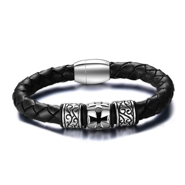 charm bracelets arrival creative christian cross alloy buckle genuine leather woven bracelet for men stainless steel great jewelry, Golden;silver
charm bracelets arrival creative christian cross alloy buckle genuine leather woven bracelet for men stainless steel great jewelry, Golden;silver