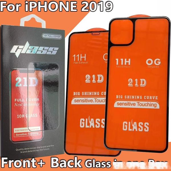 front and back 21d full cover full glue tempered glass screen protector for iphone 11 pro max iphone11 back front glass in one box
front and back 21d full cover full glue tempered glass screen protector for iphone 11 pro max iphone11 back front glass in one box