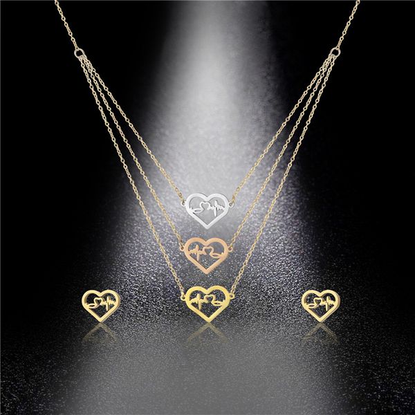 pendant necklaces creative simple heart-shaped hollow electrographic three-layer necklace set, Silver
pendant necklaces creative simple heart-shaped hollow electrographic three-layer necklace set, Silver