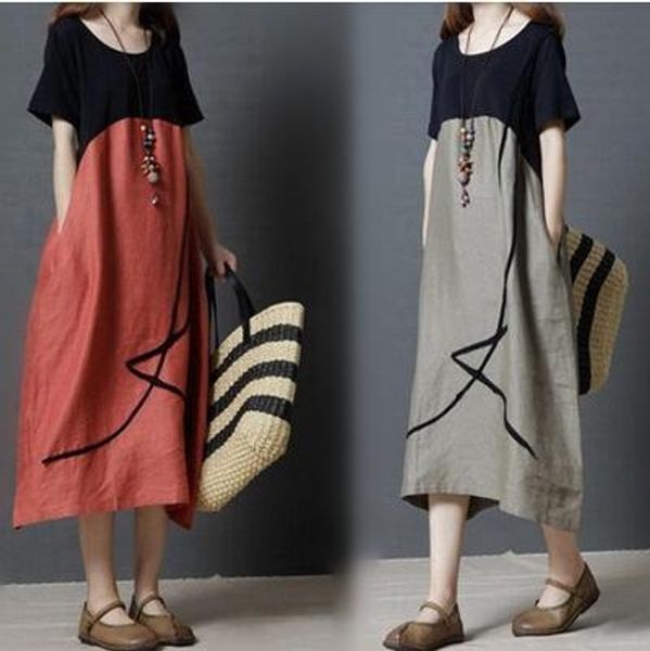 summer new 2020 korean style loose dress dresscotton and linen dresslarge size women's clothing fashion cotton linen contrast color rou, Black;gray
summer new 2020 korean style loose dress dresscotton and linen dresslarge size women's clothing fashion cotton linen contrast color rou, Black;gray