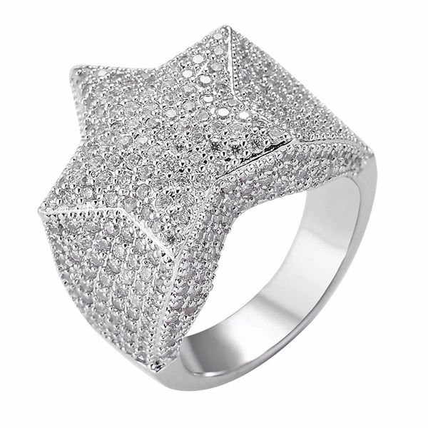 Hip Hop Mens Rings Iced Out Five-Pointed Star Micro Pave Zircon Rings for Men Women Fashion Rock Jewelry
Hip Hop Mens Rings Iced Out Five-Pointed Star Micro Pave Zircon Rings for Men Women Fashion Rock Jewelry