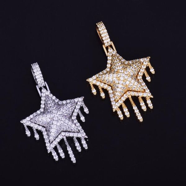 pendant necklaces men's women iced out cubic zircon bling drip star necklace & gold color hip hop jewelry tennis chain, Silver
pendant necklaces men's women iced out cubic zircon bling drip star necklace & gold color hip hop jewelry tennis chain, Silver