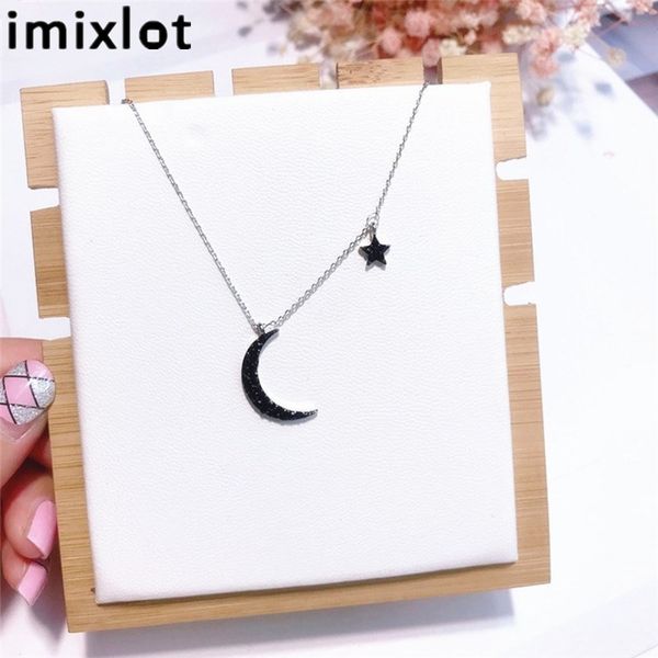imixlot fashion black rhinestone star moon pendant necklace bohemia vintage crystal star necklace jewelry for women, Silver
imixlot fashion black rhinestone star moon pendant necklace bohemia vintage crystal star necklace jewelry for women, Silver