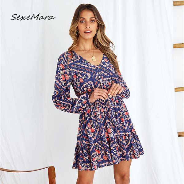 casual dresses bohemian style 2021 women dress autumn print lantern sleeves slim mini, Black;gray
casual dresses bohemian style 2021 women dress autumn print lantern sleeves slim mini, Black;gray