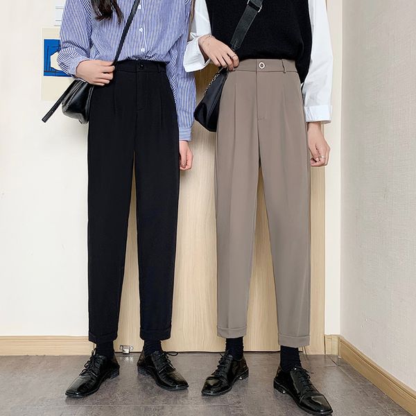 make firm offers suit pants female high fall straight waist thin vertical smoke tube pants nine points little suit, Black;white
make firm offers suit pants female high fall straight waist thin vertical smoke tube pants nine points little suit, Black;white
