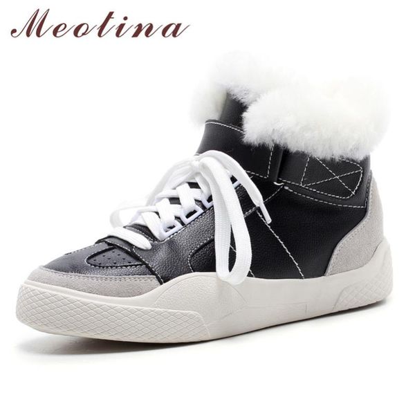 meotina winter snow boots women natural genuine leather flat platform ankle boots warm wool round toe shoes lady big size 35-42, Black
meotina winter snow boots women natural genuine leather flat platform ankle boots warm wool round toe shoes lady big size 35-42, Black