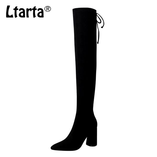 ltarta winter women's boots fashion high-heeled boots thick with pointed knee warm women knee high ds-17221-3, Black
ltarta winter women's boots fashion high-heeled boots thick with pointed knee warm women knee high ds-17221-3, Black
