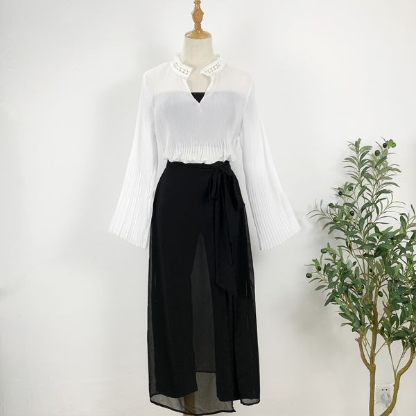 fu jingyou are my life shirt hornhorn horndestined to shi anna the same versatile loose v-neck horn sleeve shirt wide leg skirt g48tl, Gray
fu jingyou are my life shirt hornhorn horndestined to shi anna the same versatile loose v-neck horn sleeve shirt wide leg skirt g48tl, Gray