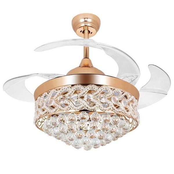42 inch invisible crystal ceiling fans with led light and remote control,indoor ceiling light with 4 retractable abs blades fans
42 inch invisible crystal ceiling fans with led light and remote control,indoor ceiling light with 4 retractable abs blades fans