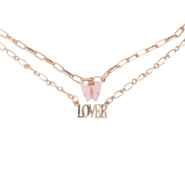 acrylic necklace butterfly shaped hanging pendant double-layers neck chain lover golden, Silver
acrylic necklace butterfly shaped hanging pendant double-layers neck chain lover golden, Silver