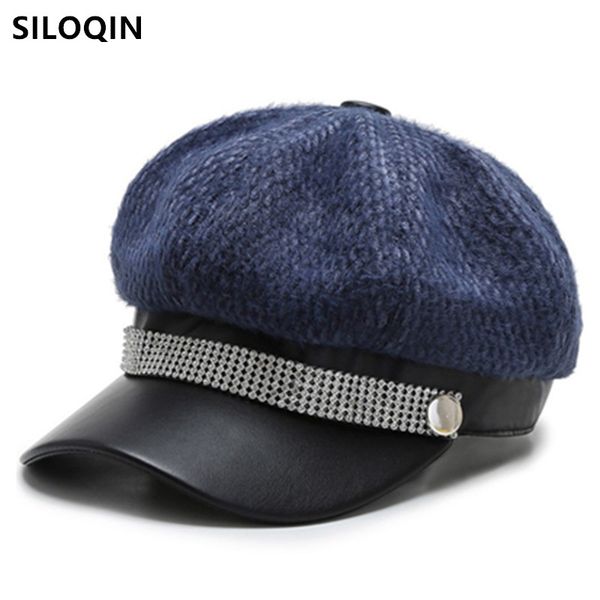 berets siloqin women pu navy hats autumn winter women's elegant beret hat fashion retro flat cap boinas casual vintage female caps, Blue;gray
berets siloqin women pu navy hats autumn winter women's elegant beret hat fashion retro flat cap boinas casual vintage female caps, Blue;gray