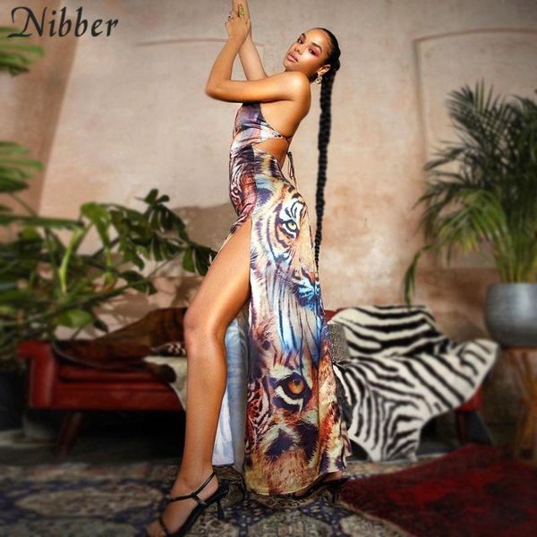 nibber tiger pattern side slit backless skinny spaghetti strap dress women fashion animal print lace up bodycon dress, Black;gray
nibber tiger pattern side slit backless skinny spaghetti strap dress women fashion animal print lace up bodycon dress, Black;gray