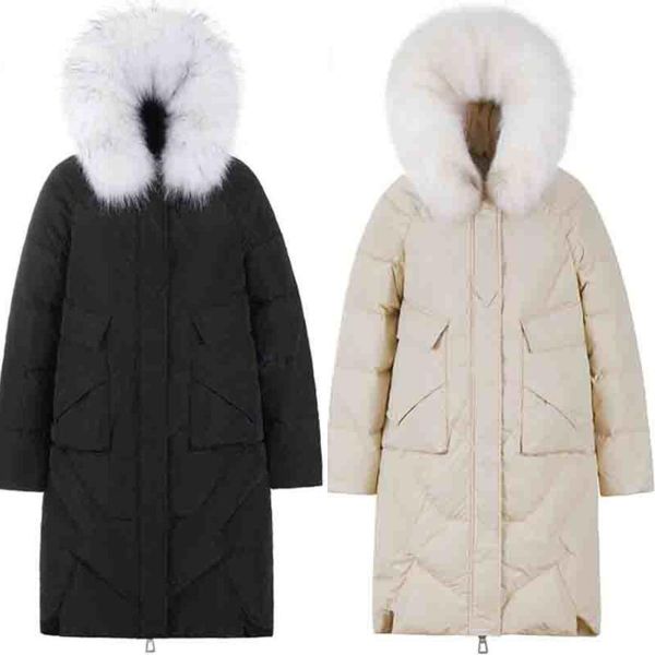 winter women jacket white duck down coat thick warm real fur collar hooded long down jacket size parka outwear, Black
winter women jacket white duck down coat thick warm real fur collar hooded long down jacket size parka outwear, Black