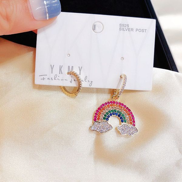 high-end colorful crystal rainbow drop earrings gold color micro paved cubic zircon earrings for women, Silver
high-end colorful crystal rainbow drop earrings gold color micro paved cubic zircon earrings for women, Silver
