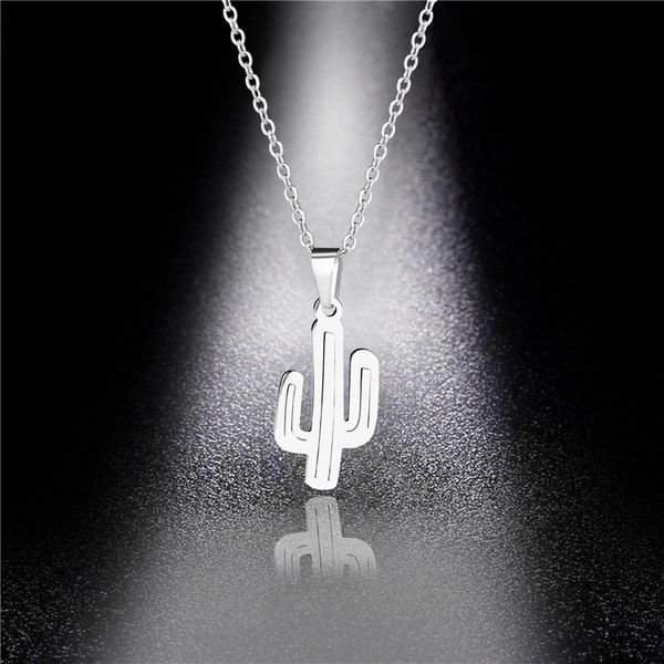 japan and south korea items stainless steel creative new simple cute cactus plant jewelry pendant necklace, Silver
japan and south korea items stainless steel creative new simple cute cactus plant jewelry pendant necklace, Silver