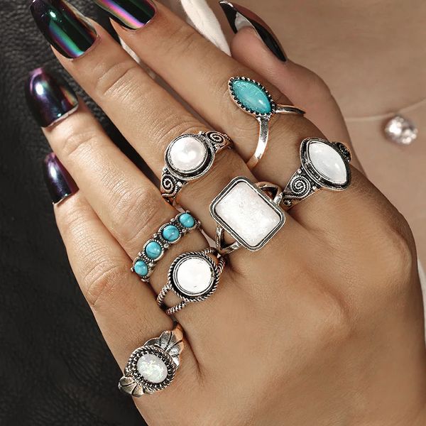 cluster rings ravimour 7pcs set statement knuckle for women geometric opal stone boho jewellery punk vintage bague femme bijoux, Golden;silver
cluster rings ravimour 7pcs set statement knuckle for women geometric opal stone boho jewellery punk vintage bague femme bijoux, Golden;silver