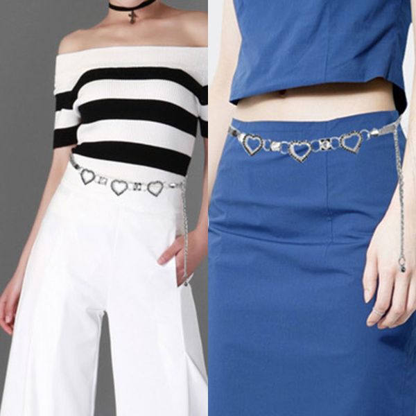 women metal waist chain silver gold girdle classic fine waistband love heart pants chain fashion rhinestone waist decoration, Black;brown
women metal waist chain silver gold girdle classic fine waistband love heart pants chain fashion rhinestone waist decoration, Black;brown