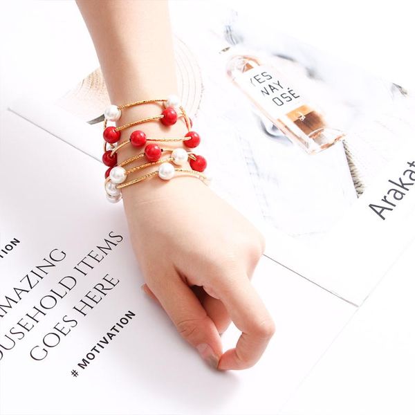 red cherry beads charm bracelet for women 2020 fashion multi-layer simulated pearl hands jewelry bracelets & bangles gifts, Black
red cherry beads charm bracelet for women 2020 fashion multi-layer simulated pearl hands jewelry bracelets & bangles gifts, Black
