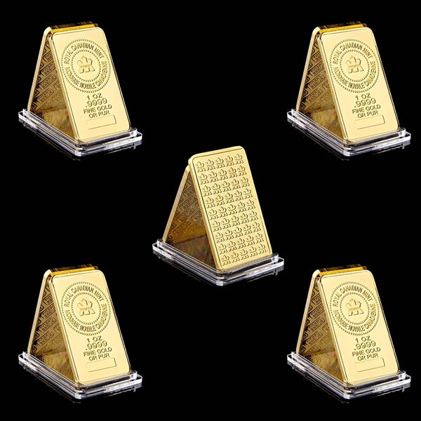 5pcs the royal canadian mint craft gold plated 1oz .9999 fine gold or pure souvenir bullion bar
5pcs the royal canadian mint craft gold plated 1oz .9999 fine gold or pure souvenir bullion bar