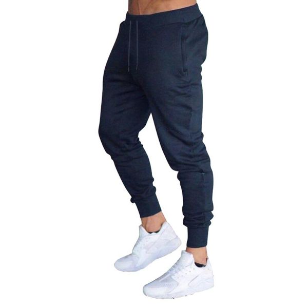 new men slim fit solid color pants trousers drawstring casual for jogging a359, Blue
new men slim fit solid color pants trousers drawstring casual for jogging a359, Blue