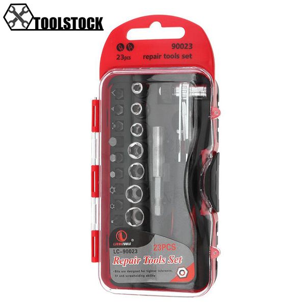 portable ratchet socket wrench set 23pcs/38pcs torque wrench 1/4 " tools kit with plastic box for motorcycle/car repair
portable ratchet socket wrench set 23pcs/38pcs torque wrench 1/4 " tools kit with plastic box for motorcycle/car repair