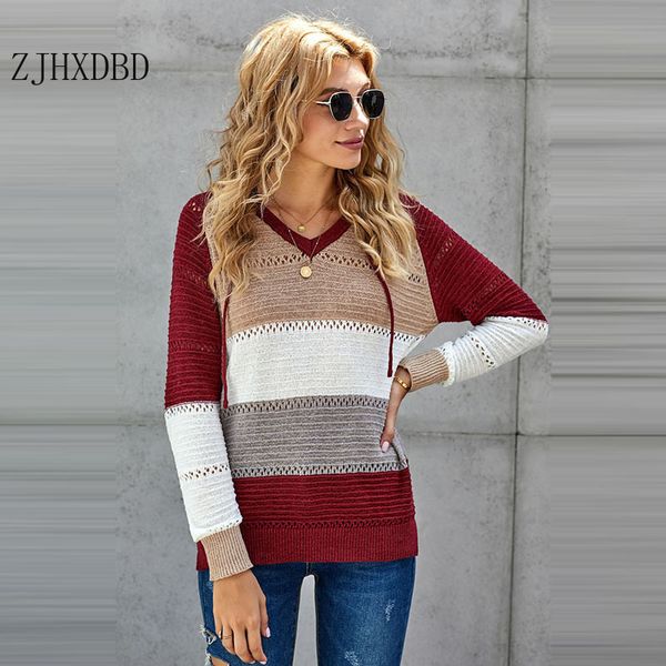 women hollow out hoodied sweater autumn striped patchwork hooded sweater long sleeve pullover knitted pullover, White;black
women hollow out hoodied sweater autumn striped patchwork hooded sweater long sleeve pullover knitted pullover, White;black