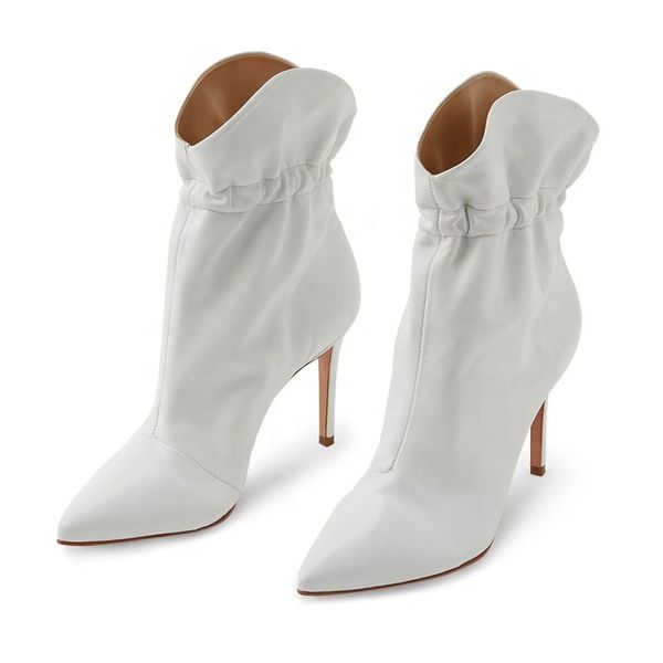 boots concise pointed toe ankle stretch strap women short booties slip-on thin high heel pleated design for ladies, Black
boots concise pointed toe ankle stretch strap women short booties slip-on thin high heel pleated design for ladies, Black